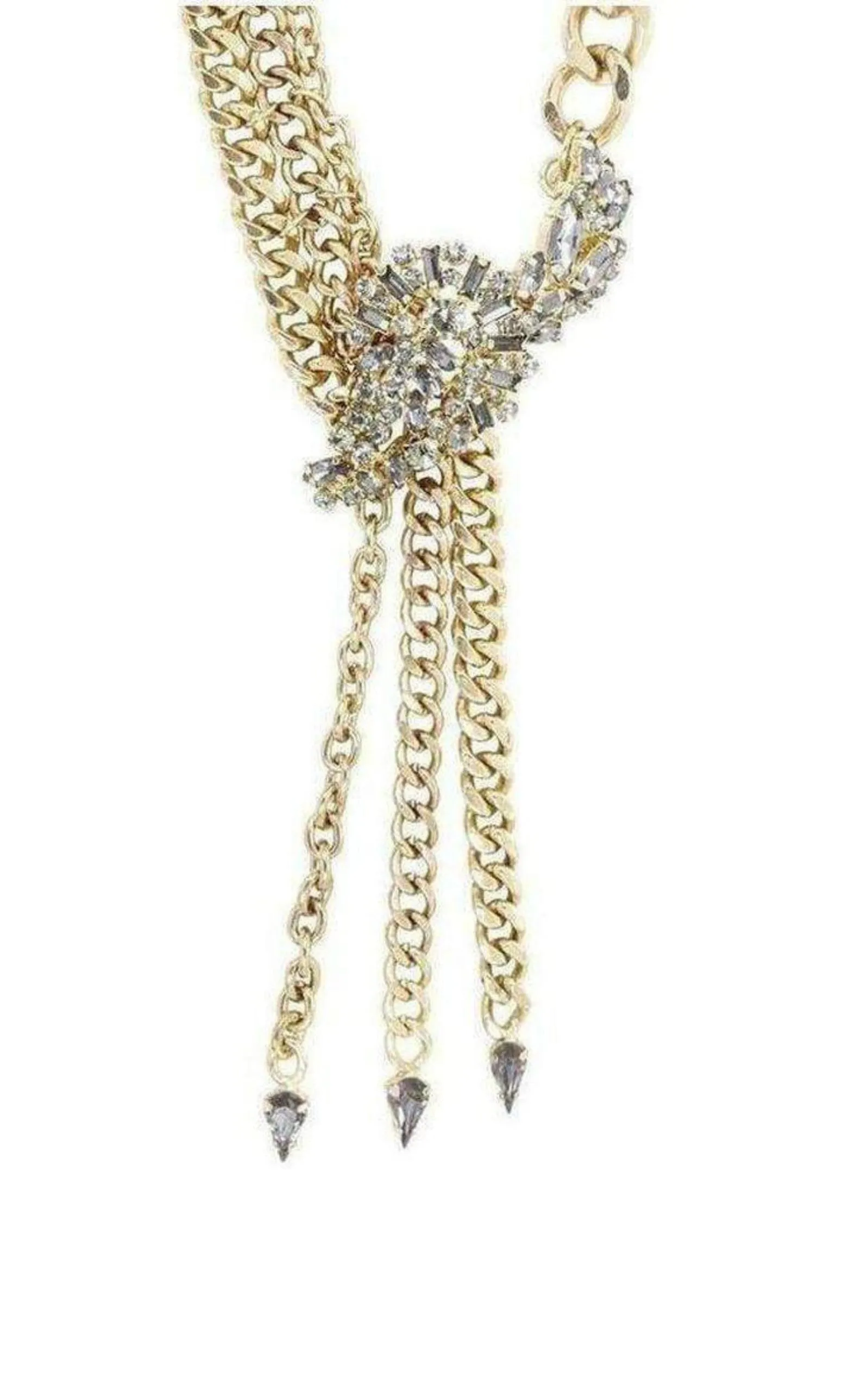 Stone Appliqué Chain Necklace