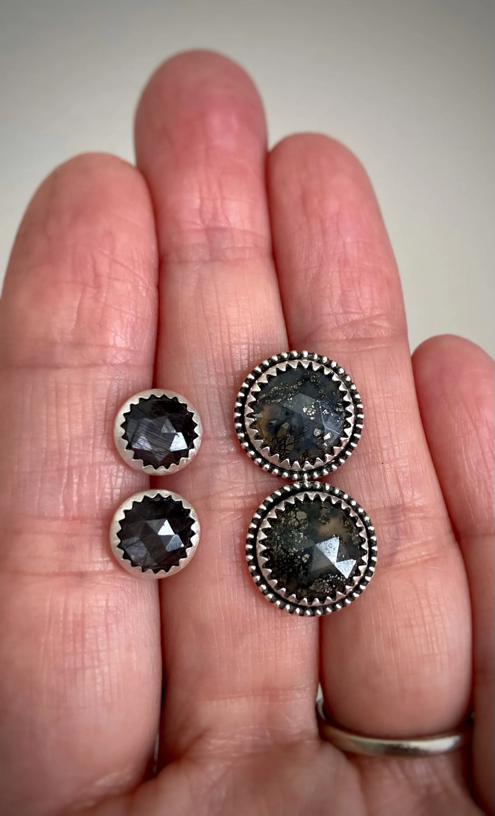 Stoned Stud Earrings