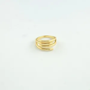 Strip Clasp Adjustable Ring Gold Plated