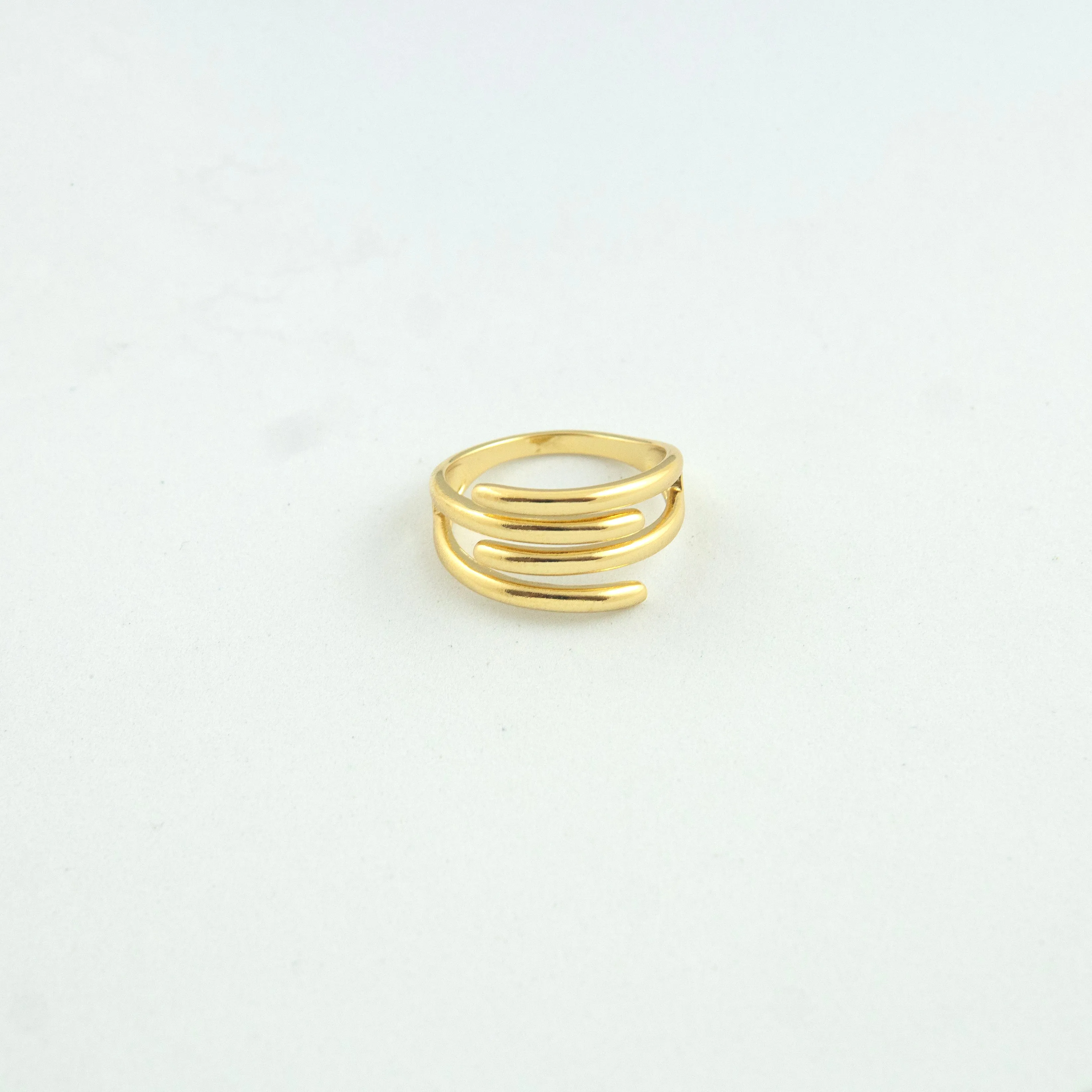 Strip Clasp Adjustable Ring Gold Plated