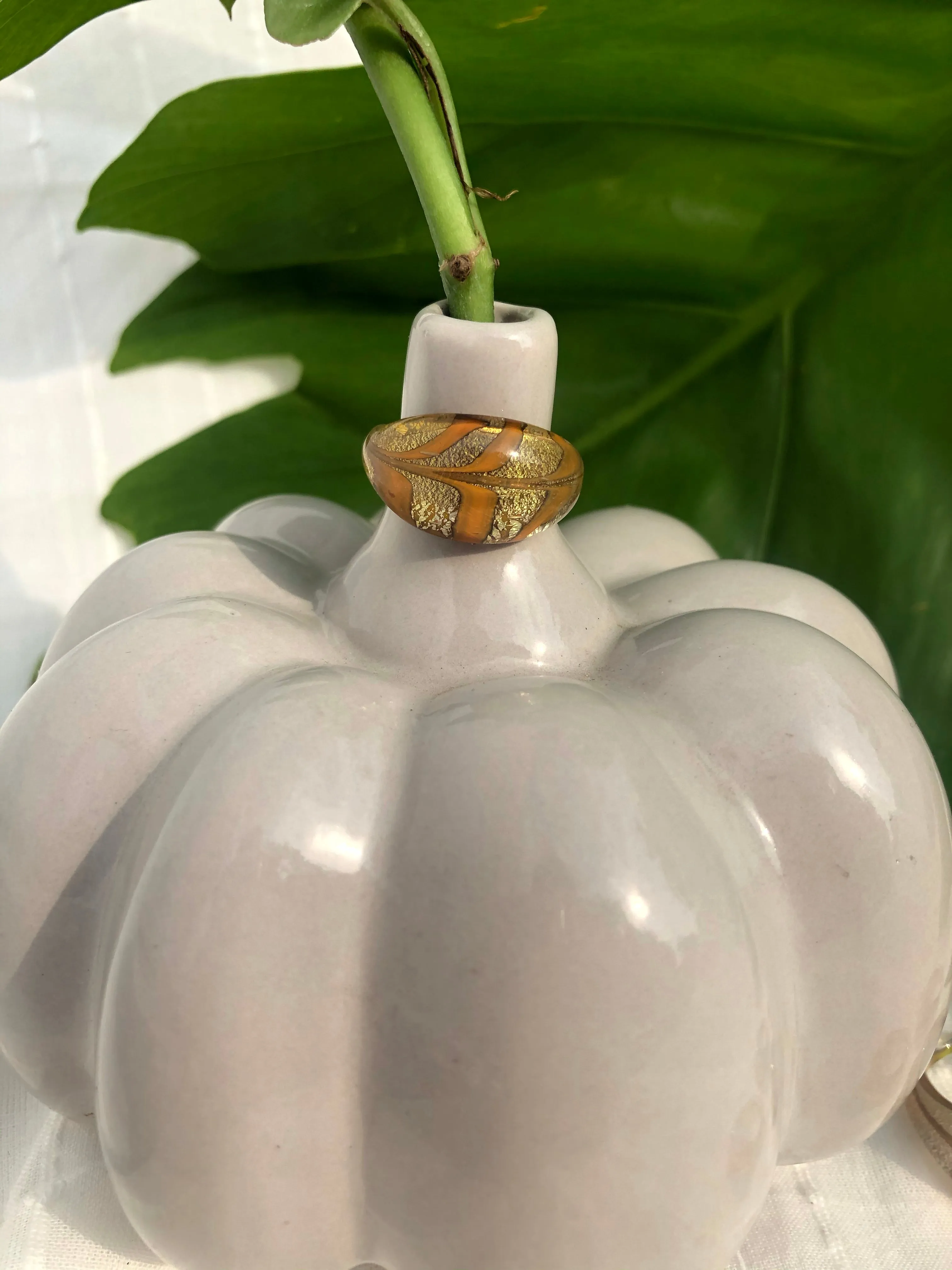 SUNFLOWER GLASS RING