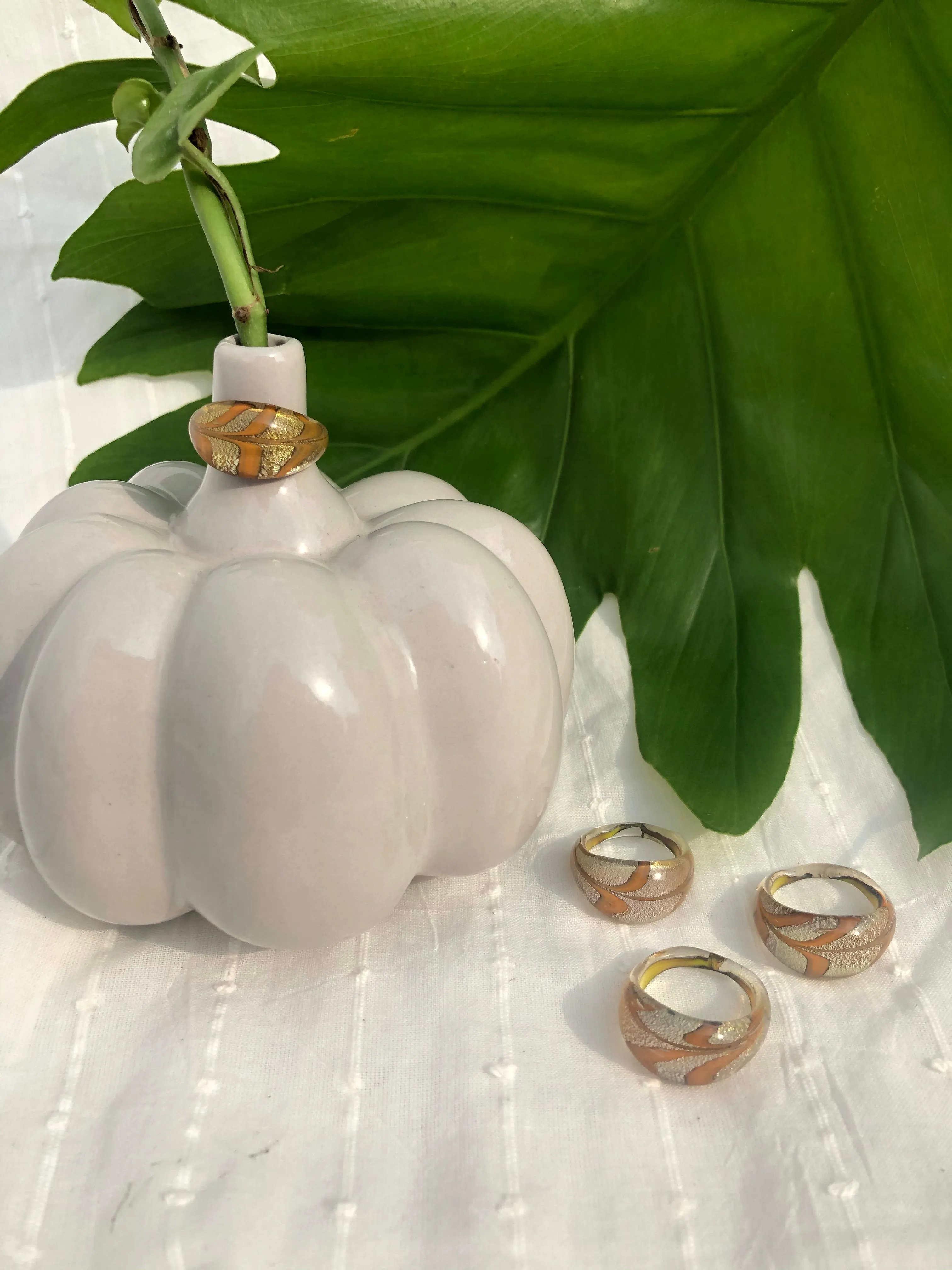 SUNFLOWER GLASS RING