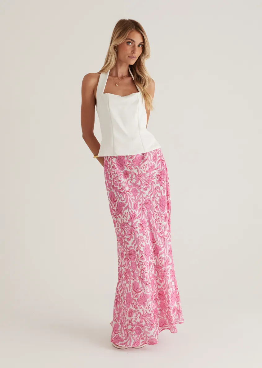 Tammy Maxi Skirt - Pink Floral