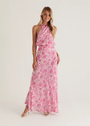 Tammy Maxi Skirt - Pink Floral