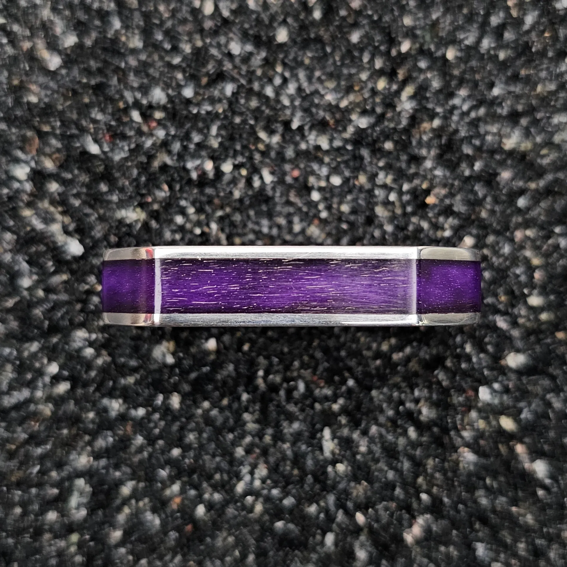 The Four Point (Purple Camel Bone & Continuum Silver Two Finger Ring)