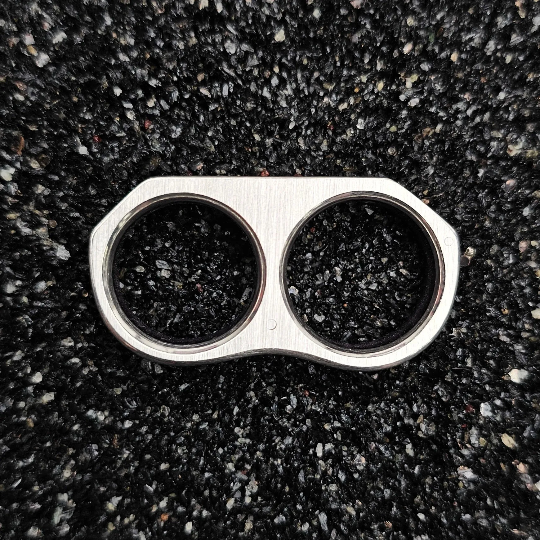 The Four Point (Purple Camel Bone & Continuum Silver Two Finger Ring)