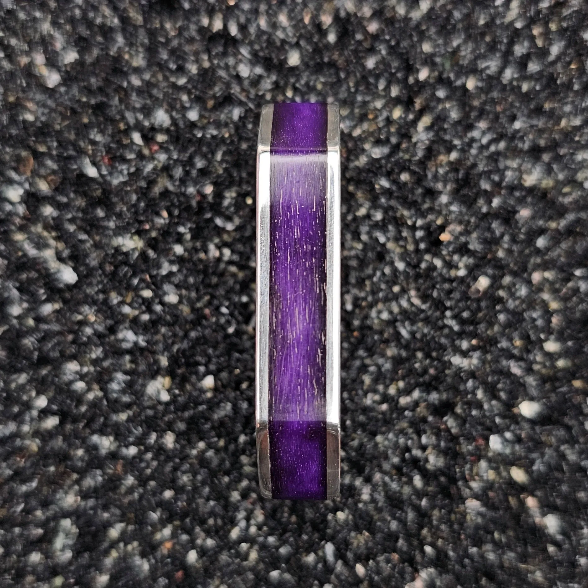 The Four Point (Purple Camel Bone & Continuum Silver Two Finger Ring)
