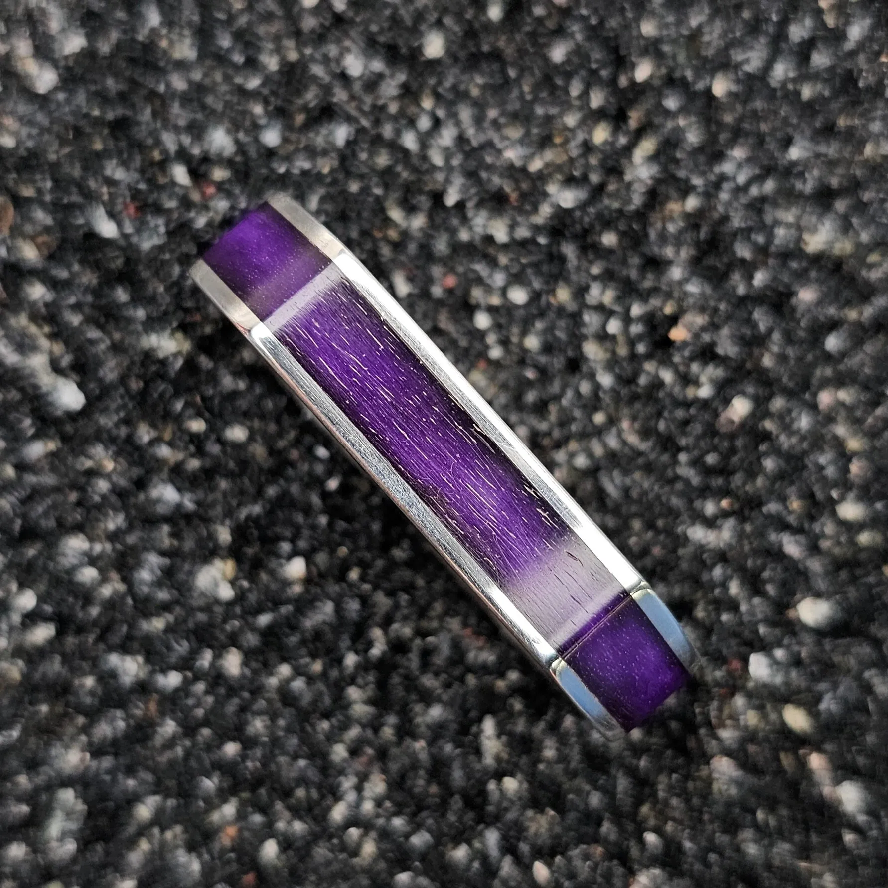 The Four Point (Purple Camel Bone & Continuum Silver Two Finger Ring)
