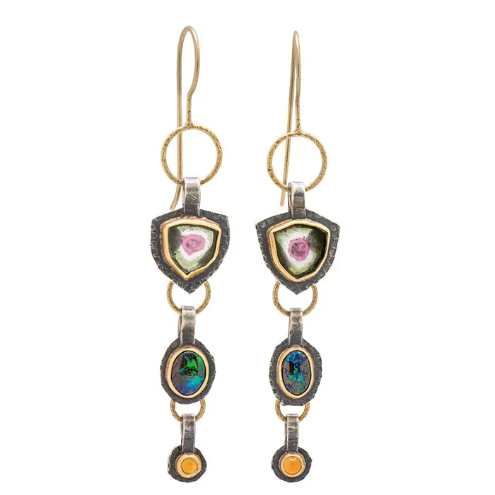 Three Stone Statement Earrings