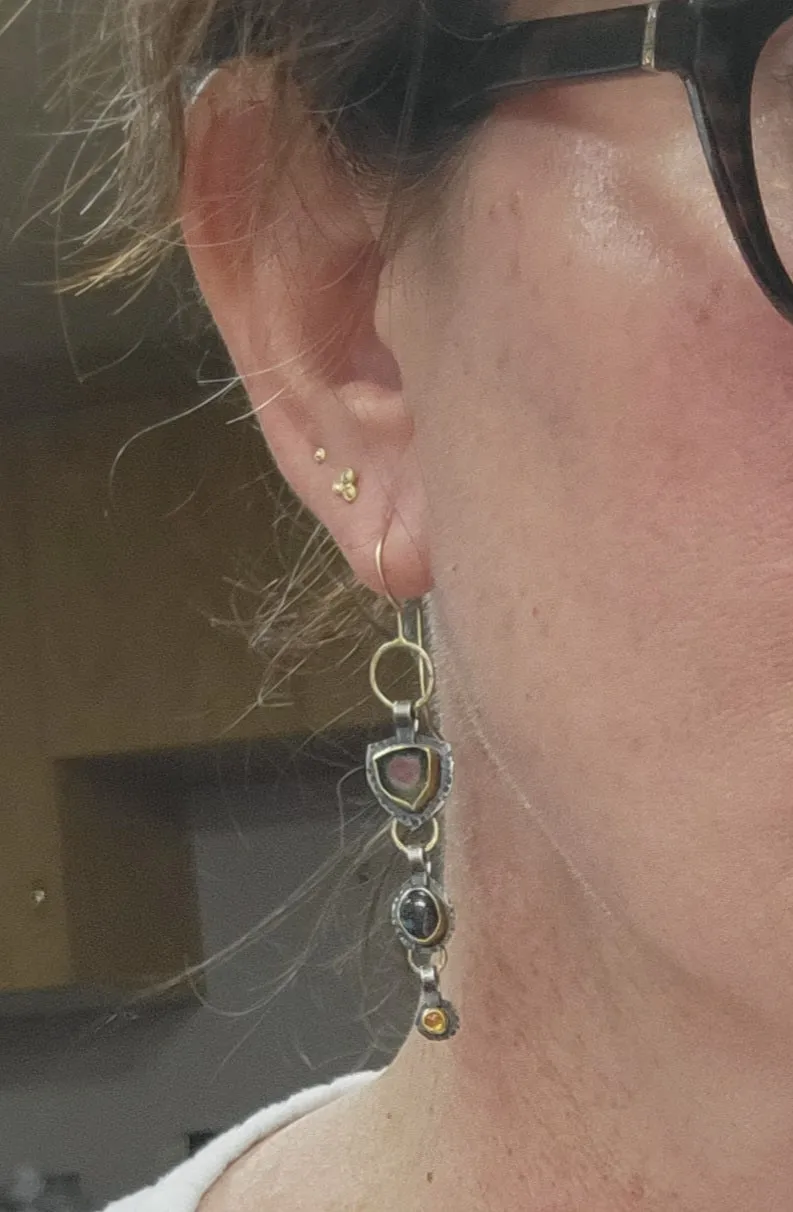 Three Stone Statement Earrings