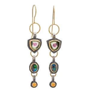 Three Stone Statement Earrings
