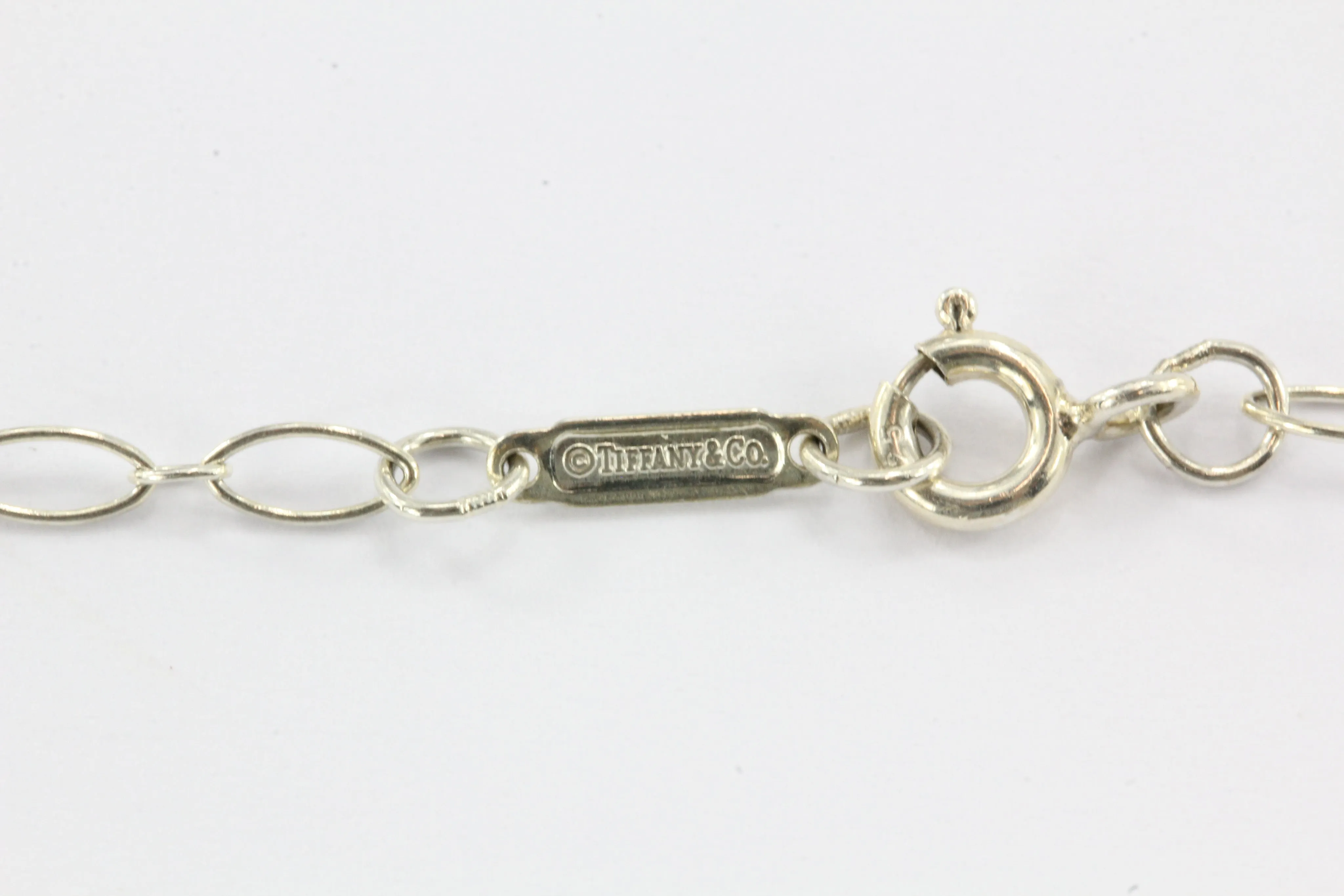 Tiffany & Co Sterling Silver Daisy Key Diamond Pendant & Chain