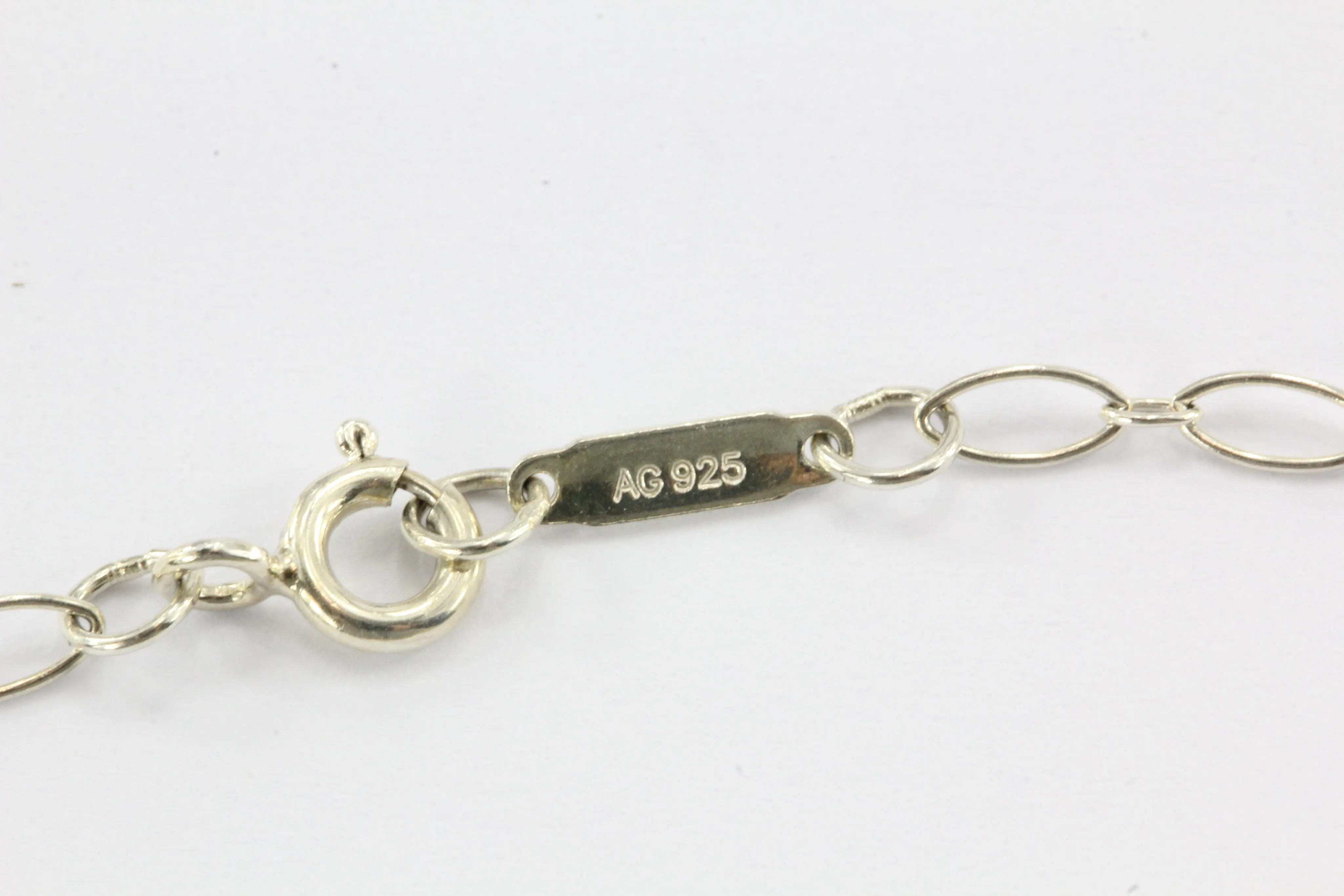 Tiffany & Co Sterling Silver Daisy Key Diamond Pendant & Chain