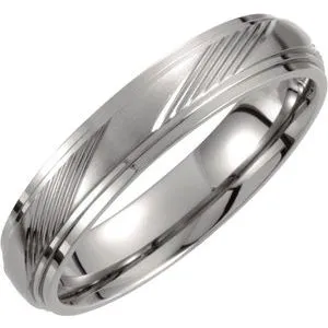 Titanium 5 mm Ridged Band Size 10.5