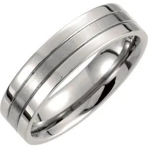 Titanium 6 mm Grooved Band Size 13