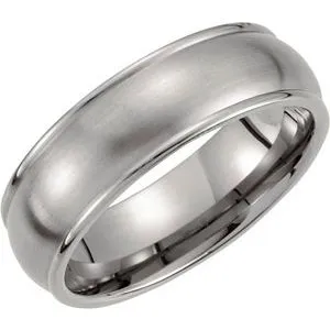 Titanium 7 mm Grooved & Satin Finish Band Size 9