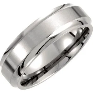 Titanium 7 mm Ridged Band Size 6