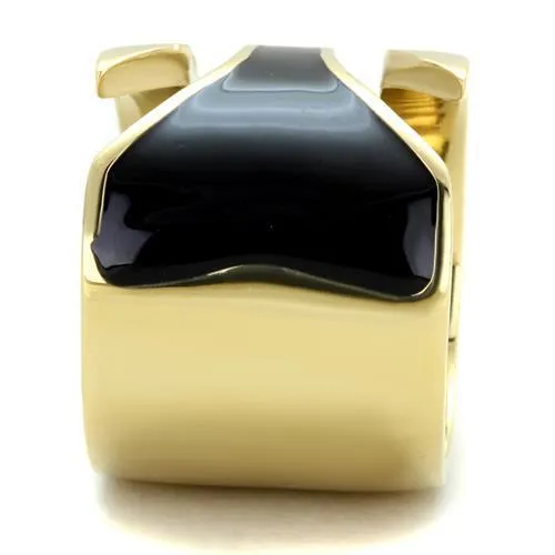 TK1860 IP Gold(Ion Plating) Stainless Steel Ring with Epoxy in Jet