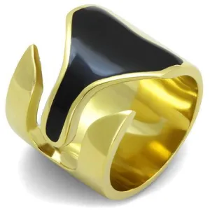 TK1860 IP Gold(Ion Plating) Stainless Steel Ring with Epoxy in Jet