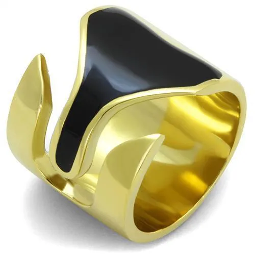 TK1860 IP Gold(Ion Plating) Stainless Steel Ring with Epoxy in Jet