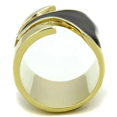 TK1860 IP Gold(Ion Plating) Stainless Steel Ring with Epoxy in Jet