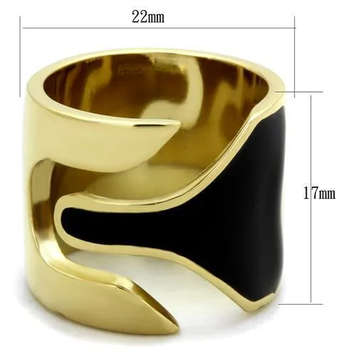 TK1860 IP Gold(Ion Plating) Stainless Steel Ring with Epoxy in Jet