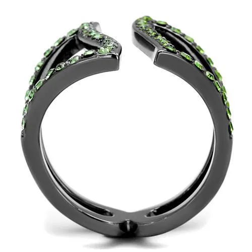 TK2694 IP Light Black  (IP Gun) Stainless Steel Ring with Top Grade Crystal in Multi Color