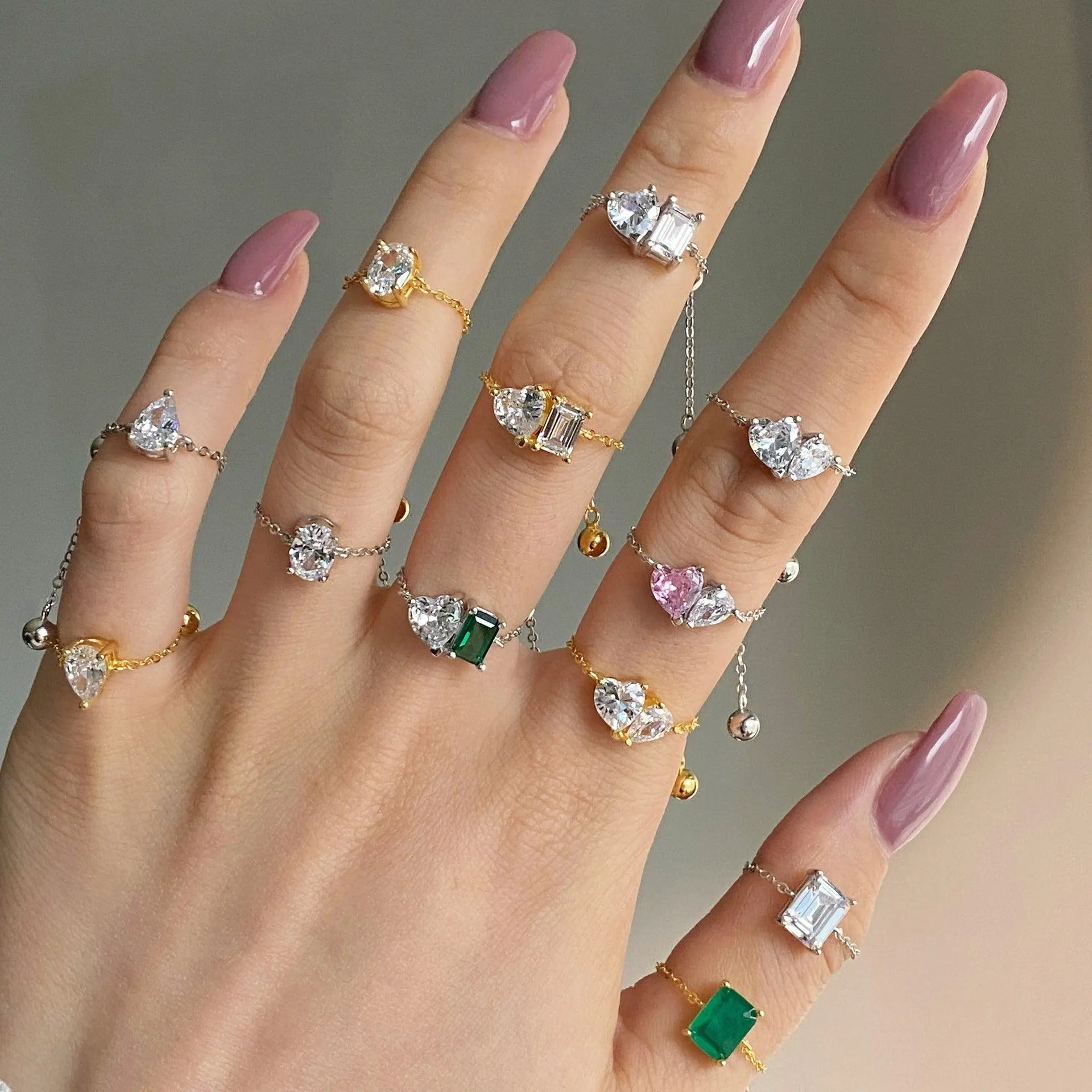 Toi Et Moi Adjustable Chain Rings