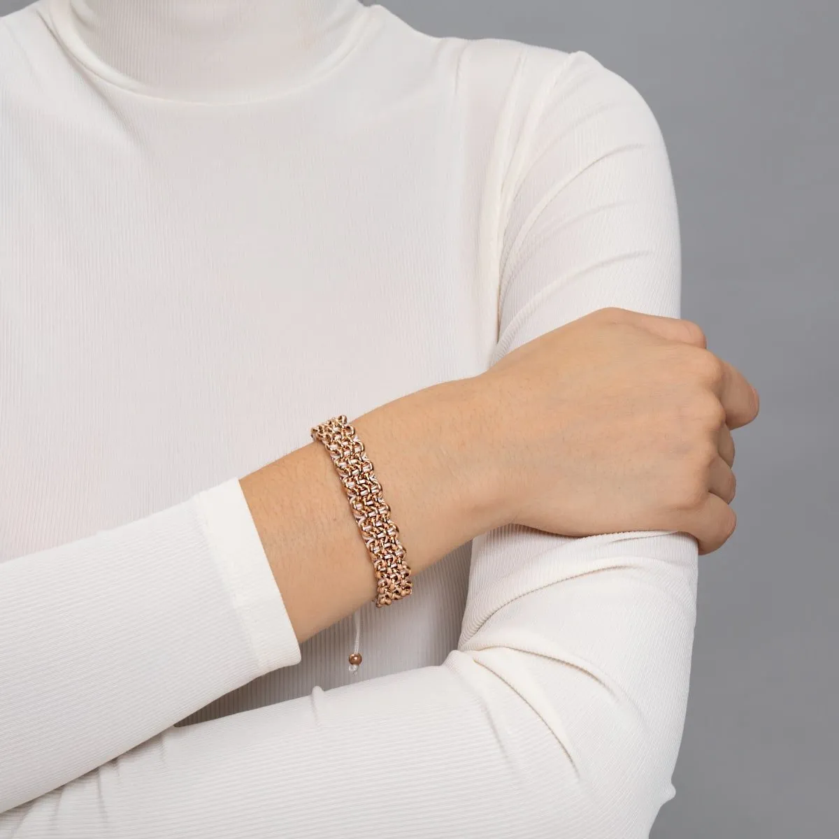 Tree Sloth Links | Original Kismet Bracelet | White x Rose Gold