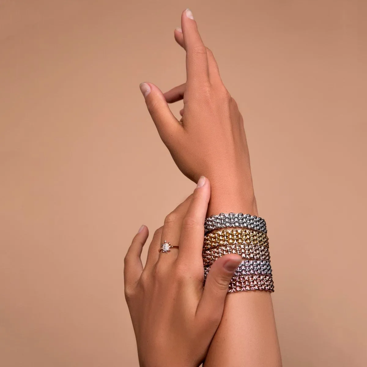 Tree Sloth Links | Original Kismet Bracelet | White x Rose Gold