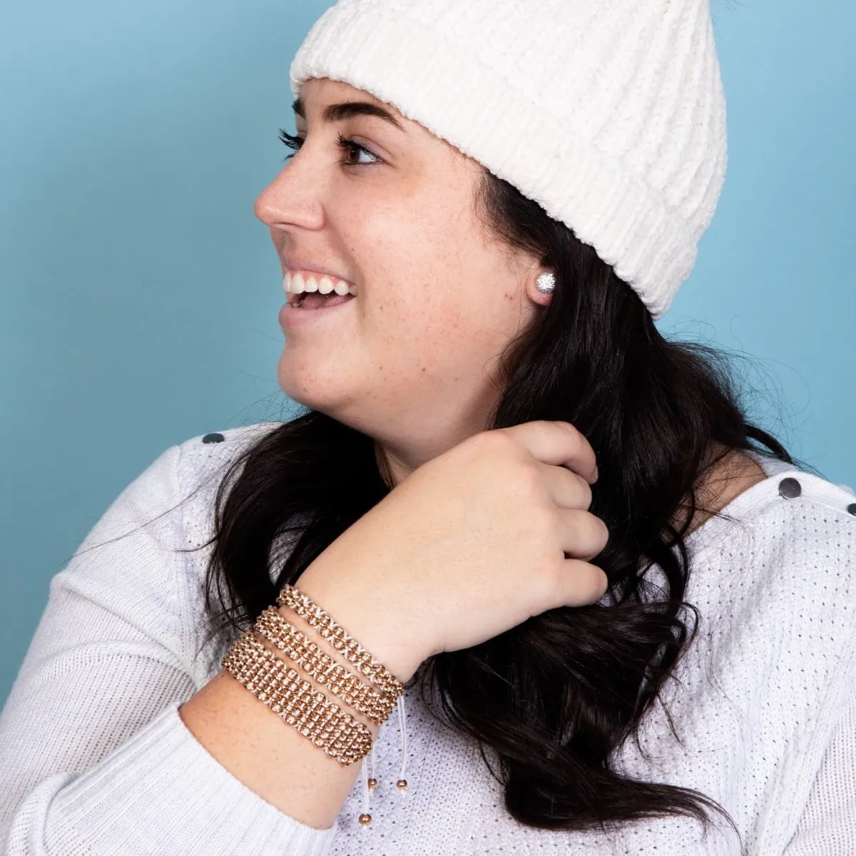 Tree Sloth Links | Original Kismet Bracelet | White x Rose Gold