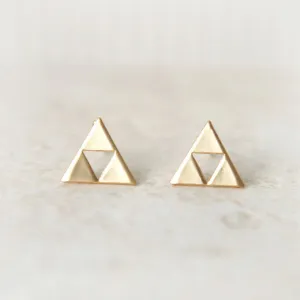 Tri Force Earrings in gold