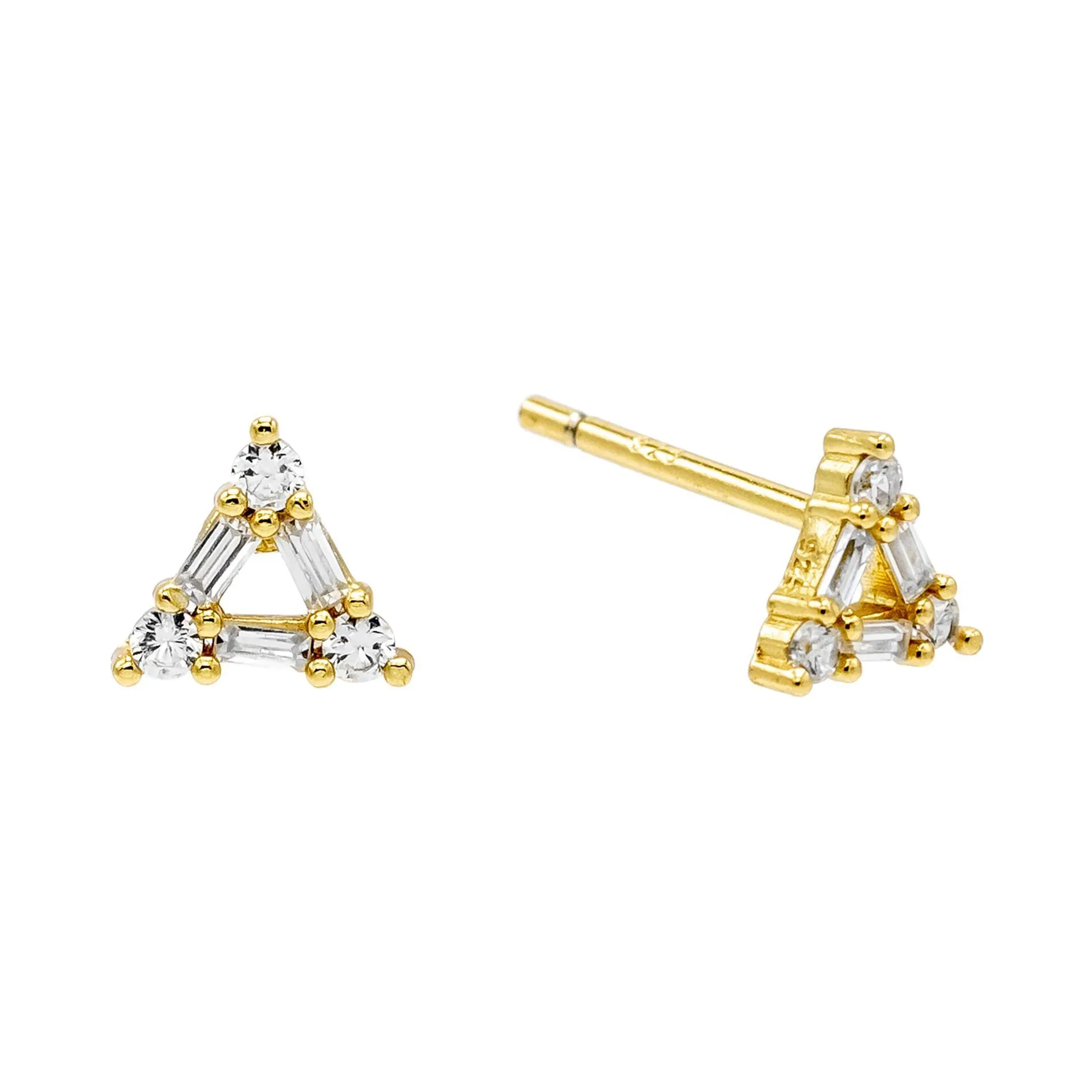 Triangle Baguette Stud Earring