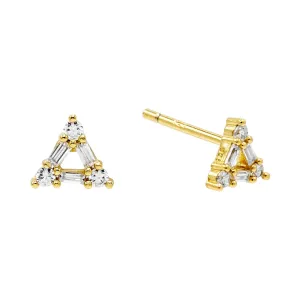 Triangle Baguette Stud Earring