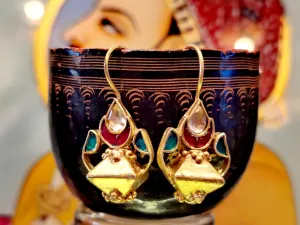 Tribal geometric mughal earrings