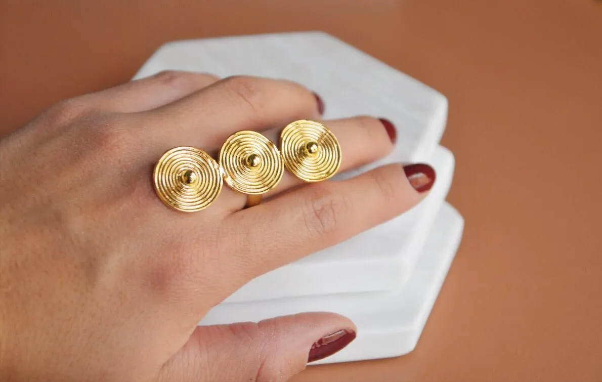 Triple Spiral Ring