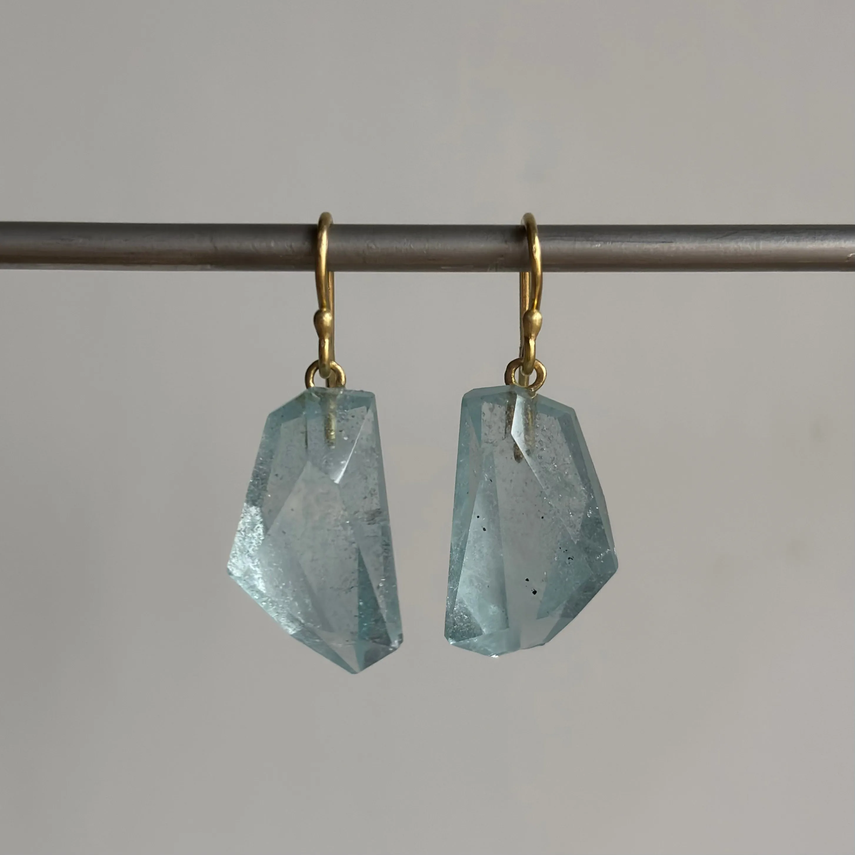 Tumbled Aquamarine Drop Earrings