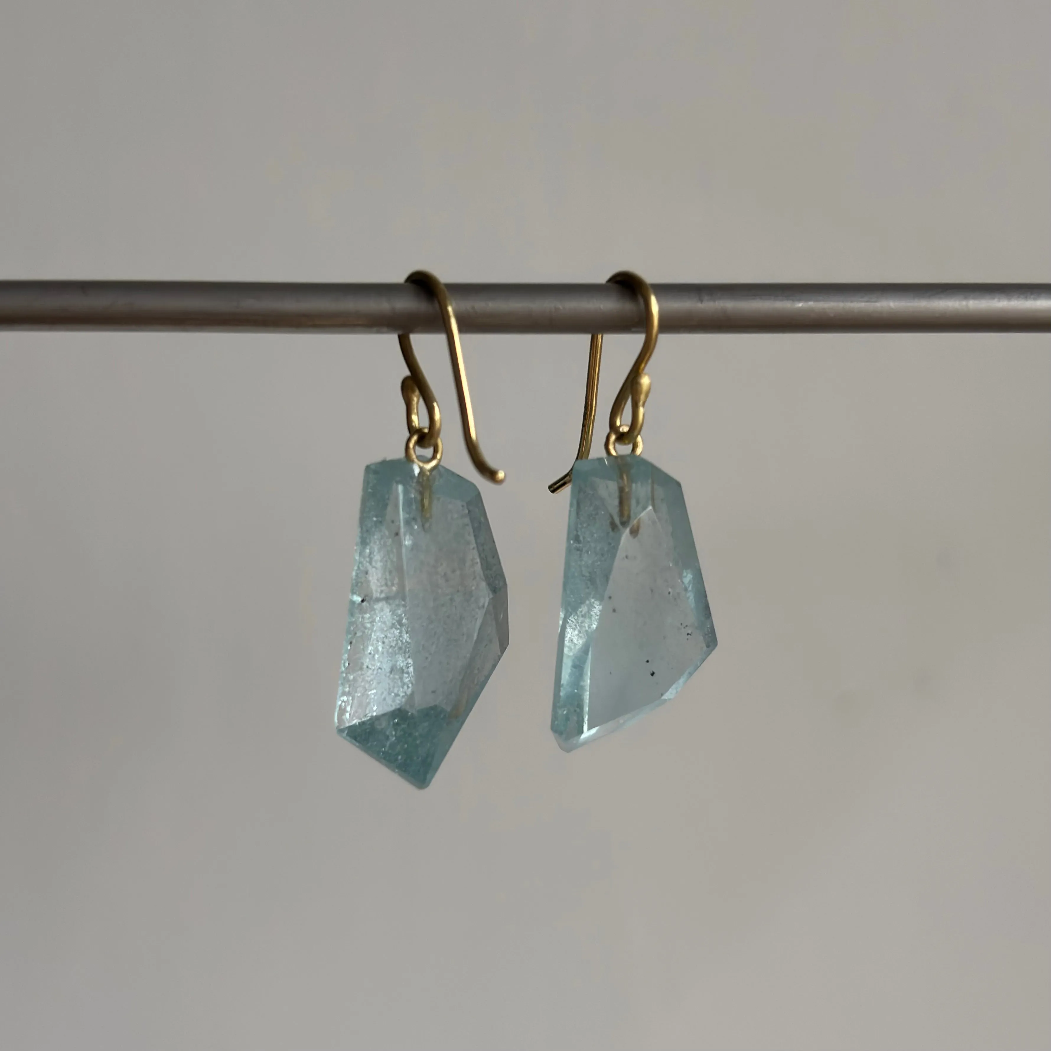 Tumbled Aquamarine Drop Earrings