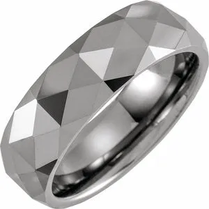 Tungsten 7 mm  Faceted Band Size 11