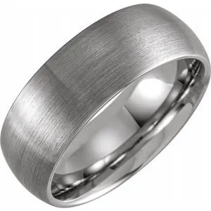 Tungsten 8 mm Domed Band Size 11.5 with Satin Finish