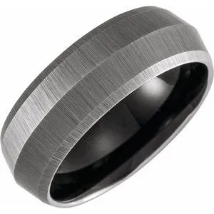 Tungsten 8 mm Knife Edge Band Size 8.5 with Satin Finish