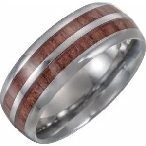 Tungsten Band with Wood Inlay Size 9