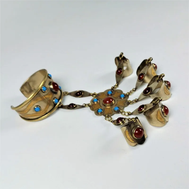 Turkmeni cuff & finger bracelet