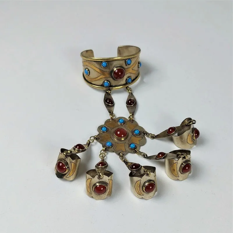 Turkmeni cuff & finger bracelet