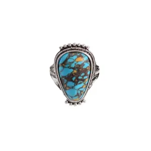 TURQUOISE RAINDROP ADJUSTABLE RING