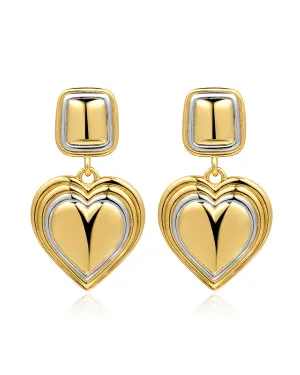 Two-Tone Heart Earrings