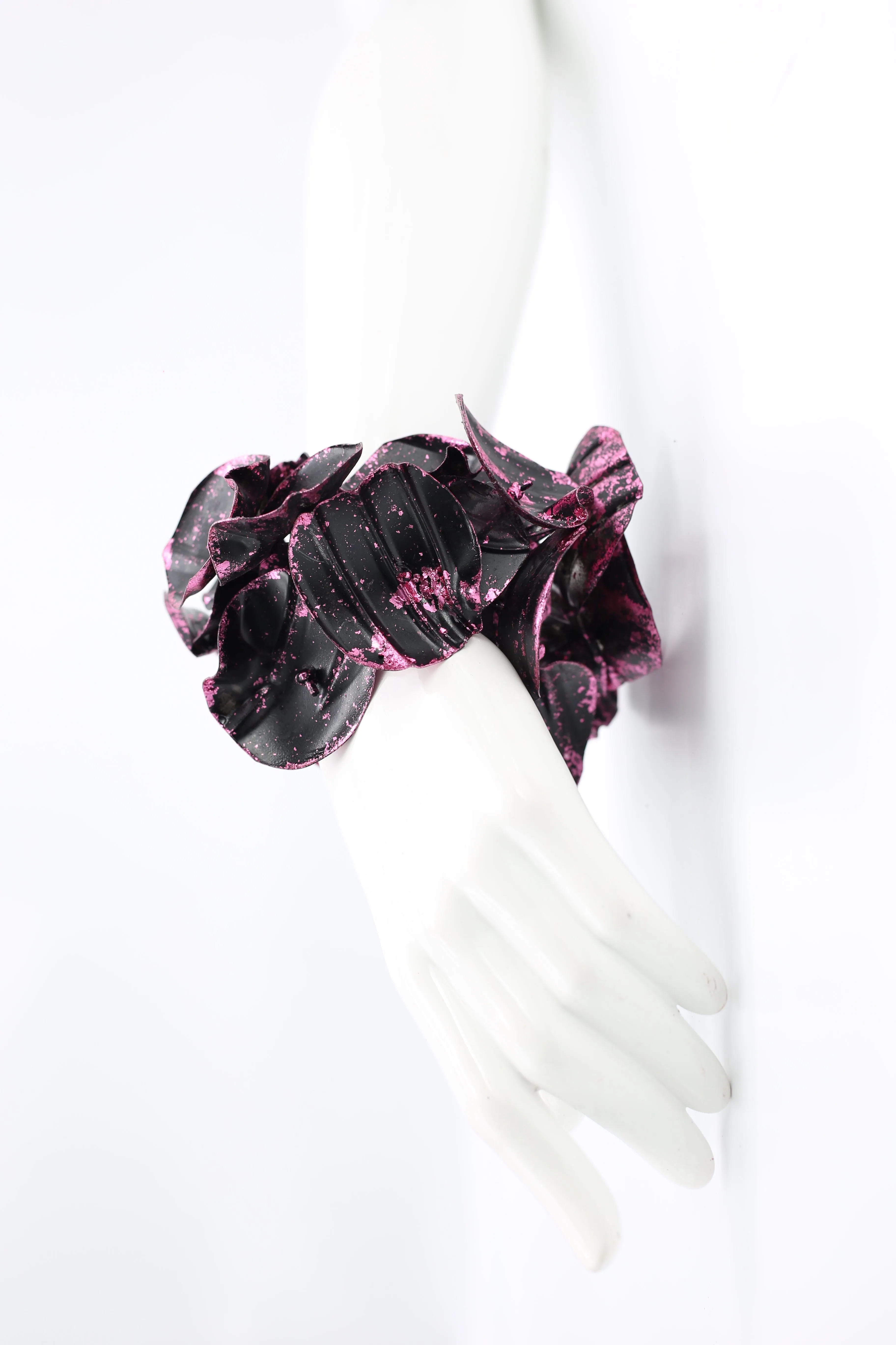 Upcycled plastic bottles - Big Aqua Water Lily leaf Bracelets