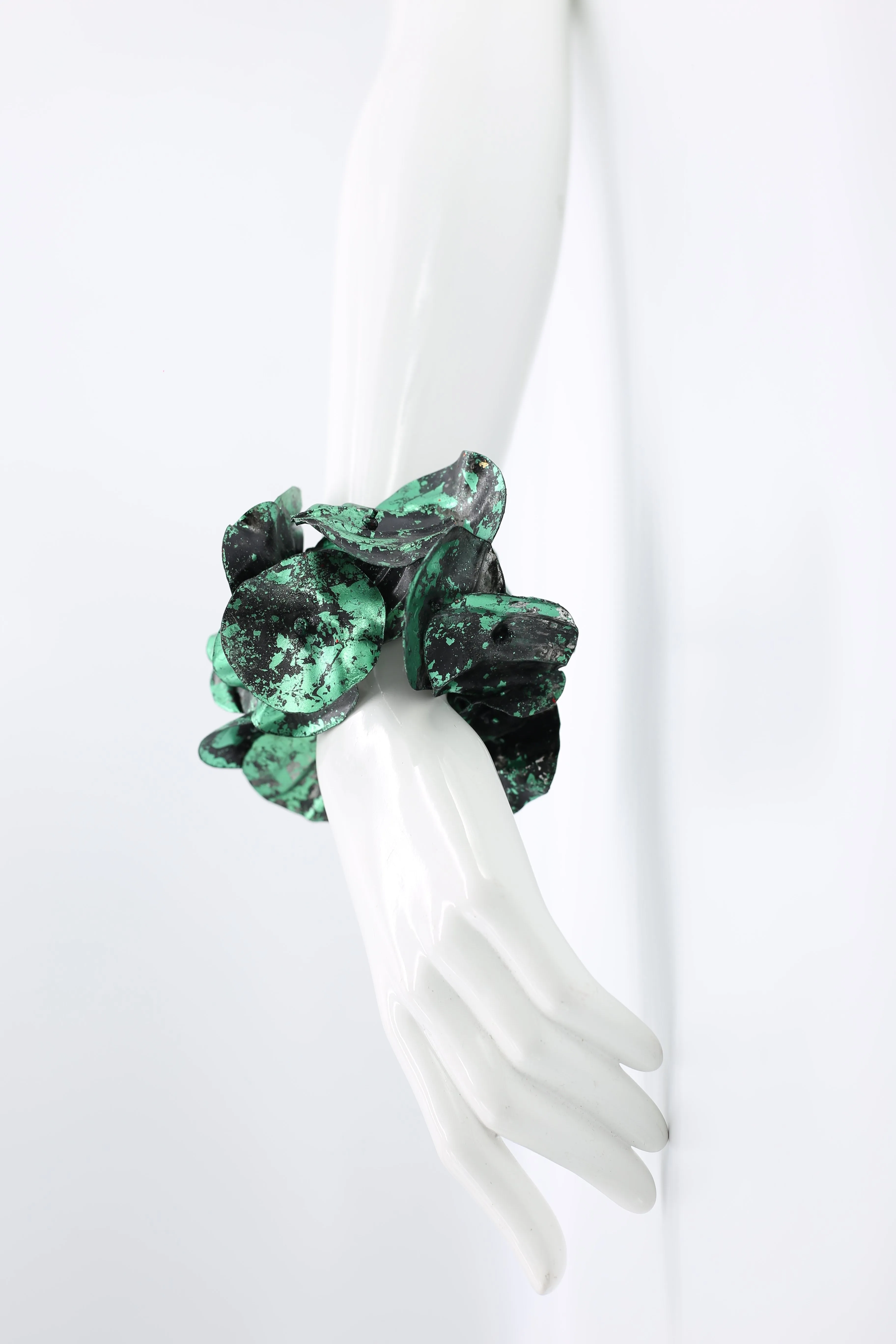 Upcycled plastic bottles - Big Aqua Water Lily leaf Bracelets