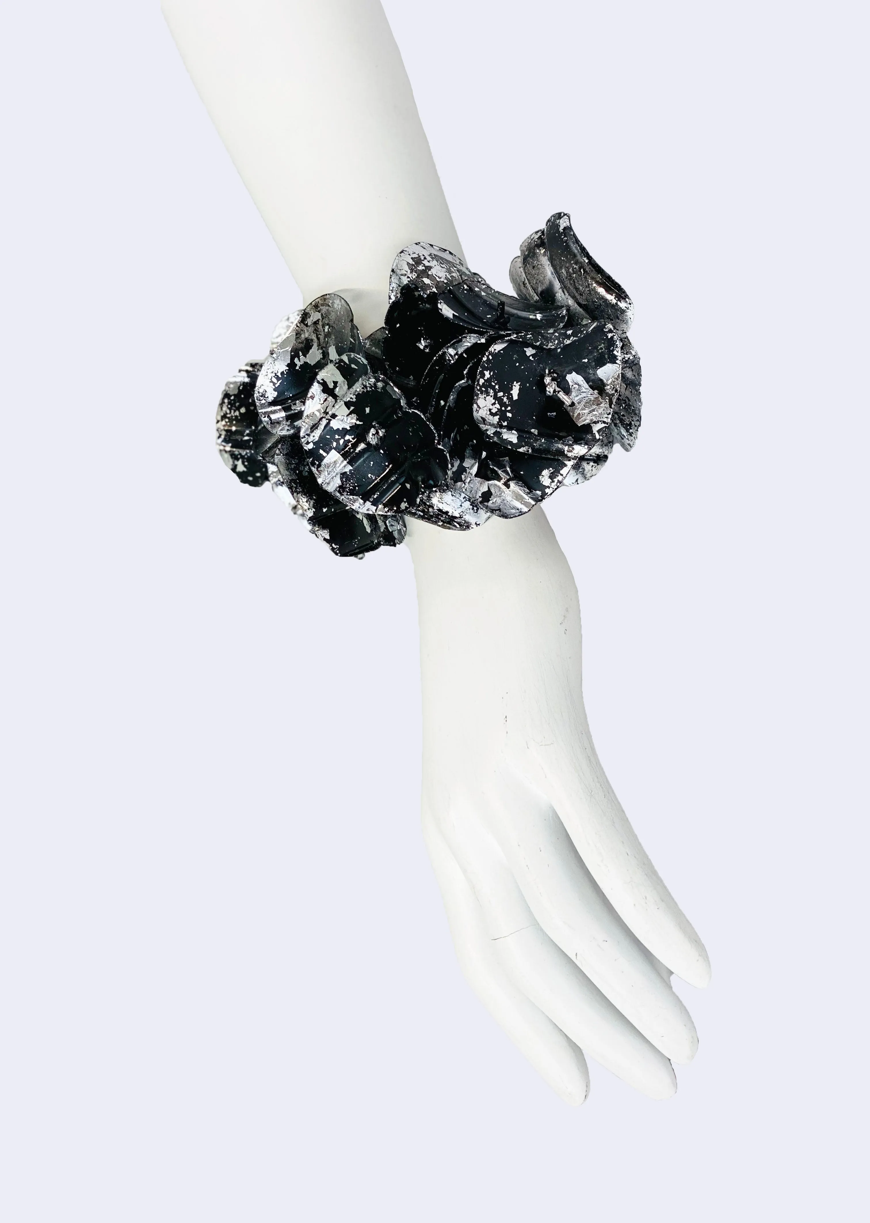 Upcycled plastic bottles - Big Aqua Water Lily leaf Bracelets