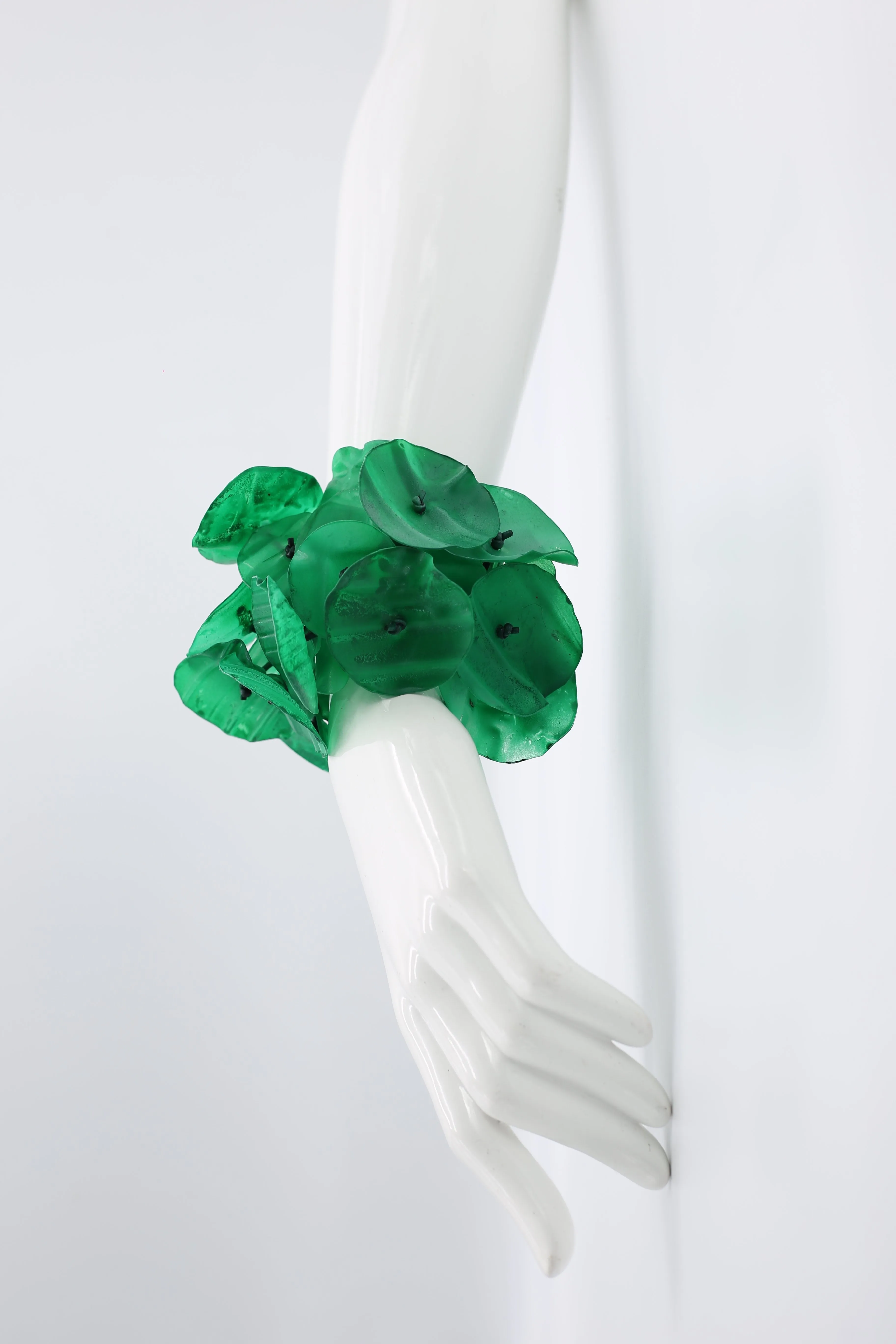 Upcycled plastic bottles - Big Aqua Water Lily leaf Bracelets